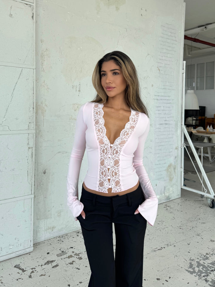Pretty Luna basic top - pink