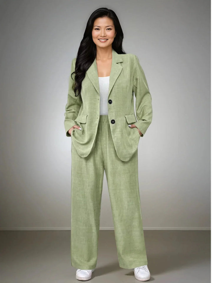 Plus Size Elegant Lapel Suit Jacket And Pants