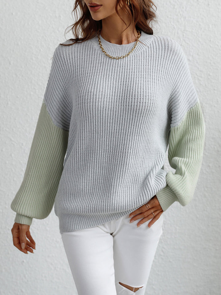 Sage Mist Colourblock Jumper