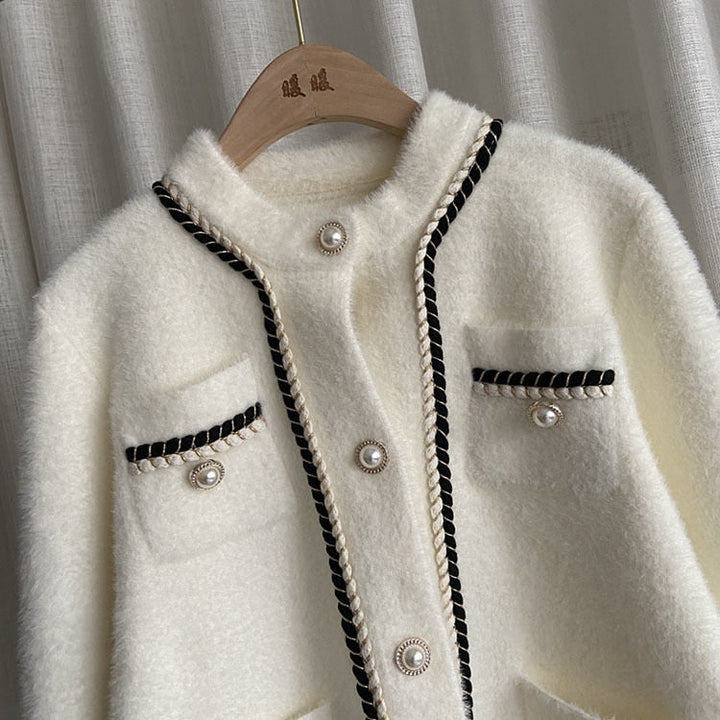 Seraphine Chain Trim Tweed Cardigan