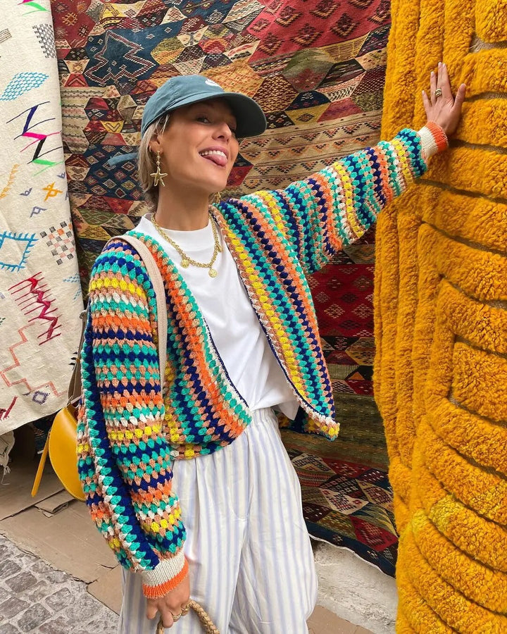 Fiesta Crochet Knit Cardigan