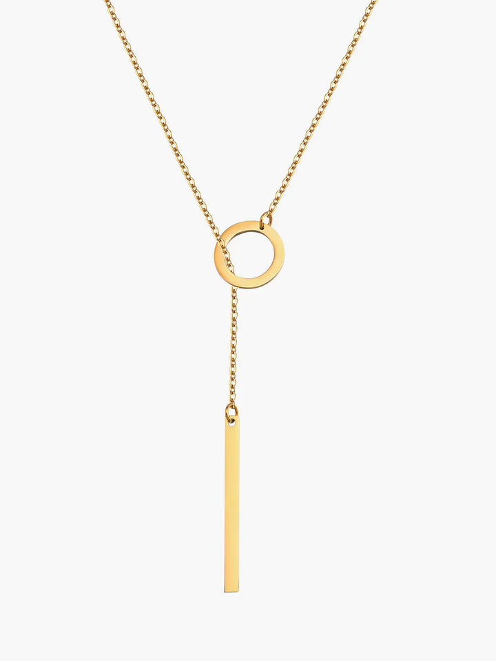 Golden Chic Lariat Bar Y Necklace