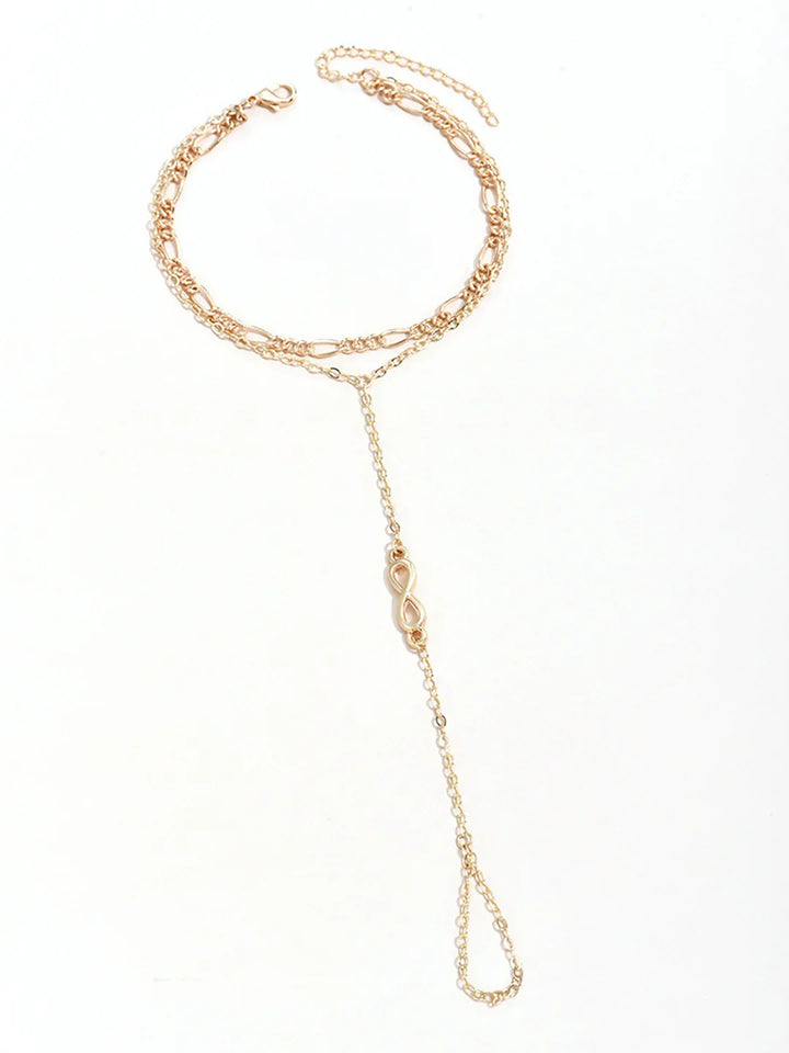 Niche Design Golden Finger Ring Bracelet