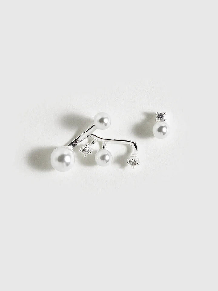 Modern Pearl Rhinestone Drop Earrings
