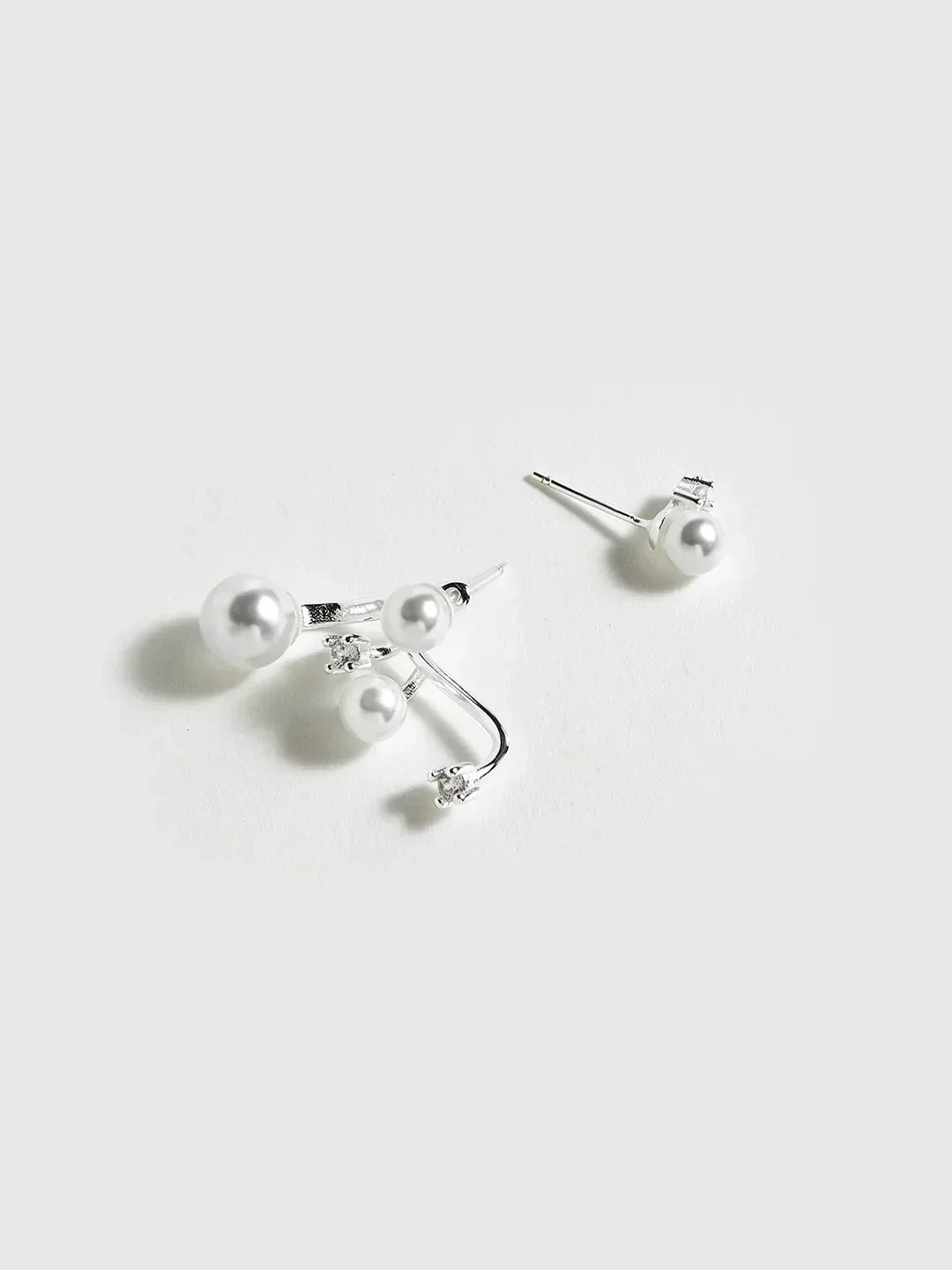 Modern Pearl Rhinestone Drop Earrings