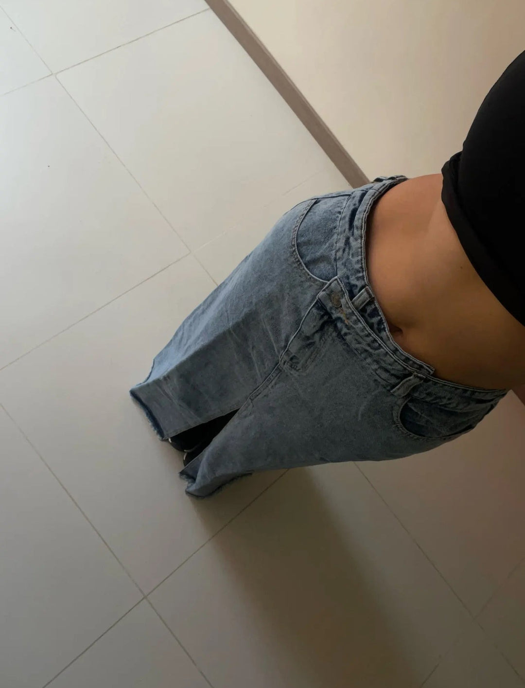 Del Mar High Slit Denim Maxi Skirt