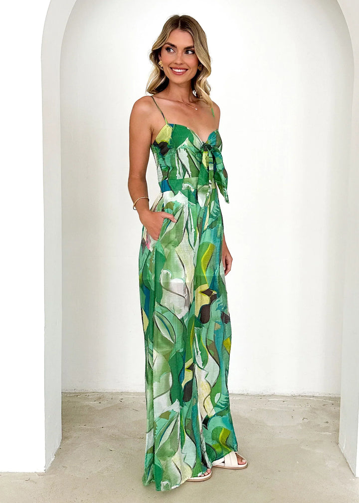 Wild Bloom Twist Front Jumpsuit