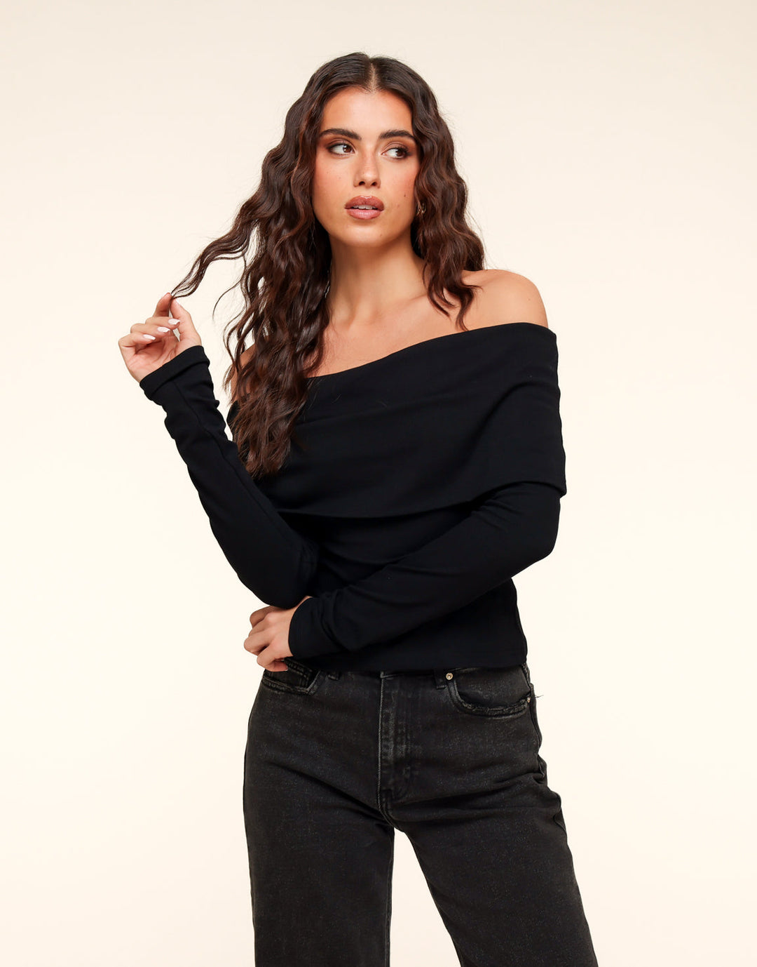 Black Off Shoulder - Top