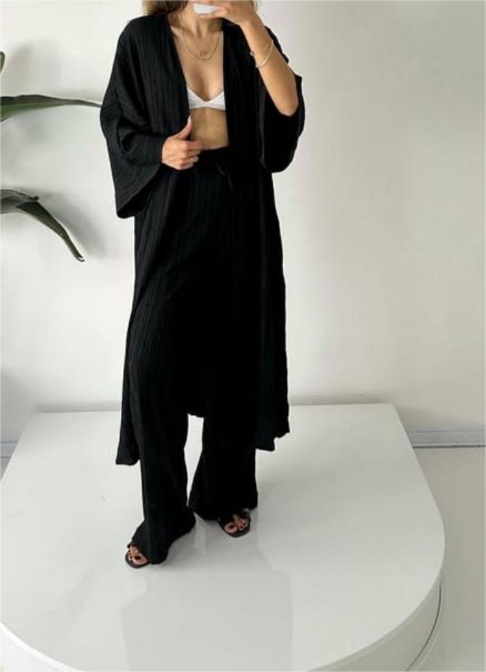 Solana Drape Cardigan Set