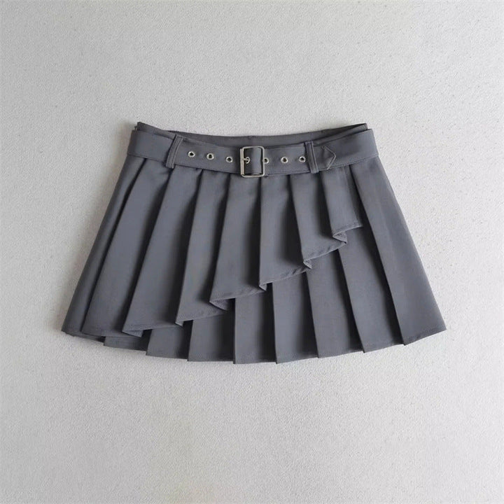 Layered Pleated Mini Skirt