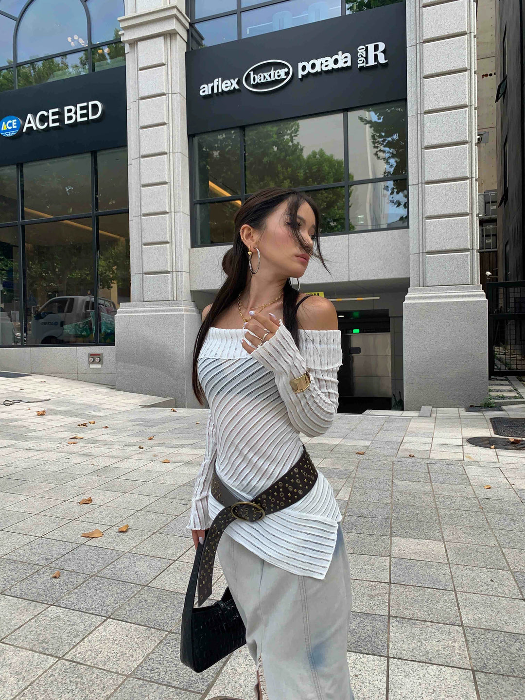 Alouette Sheer Off-Shoulder Top