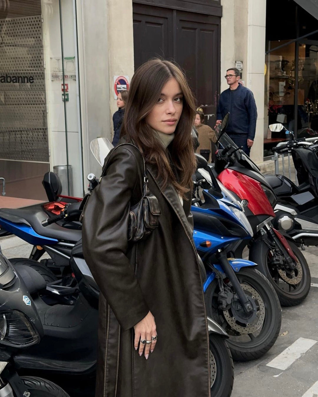 Marcelline Belted Leather Trench