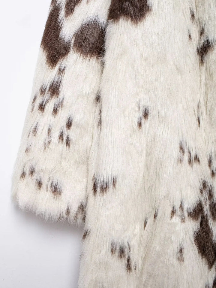 Dallas Faux Fur Cow Print Coat