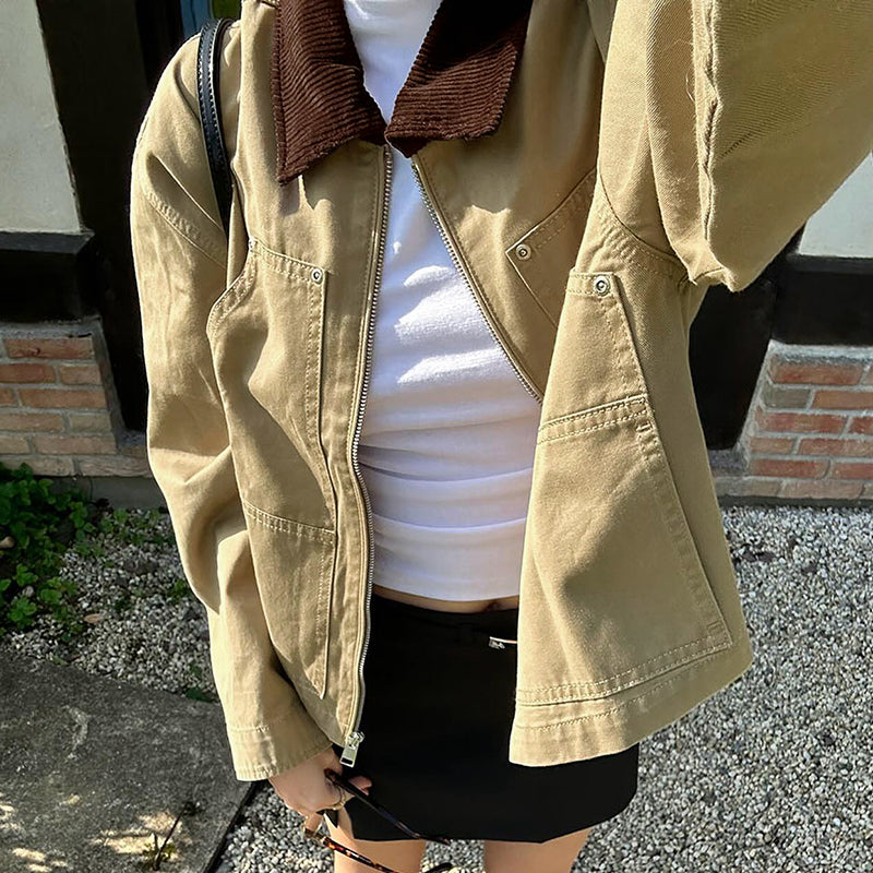 Hampton Corduroy Collar Zip Jacket