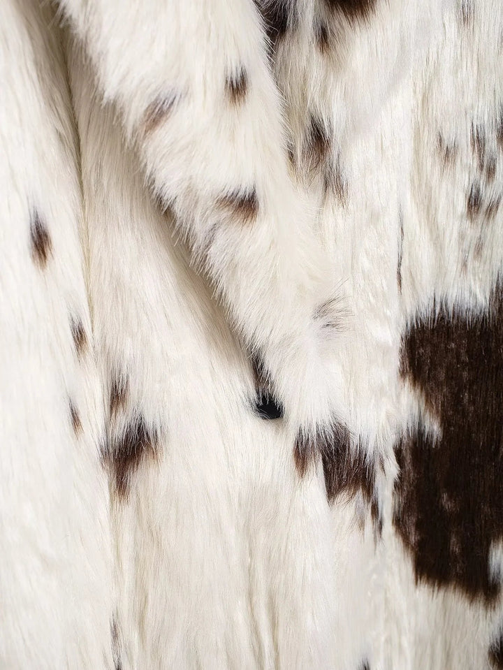 Dallas Faux Fur Cow Print Coat