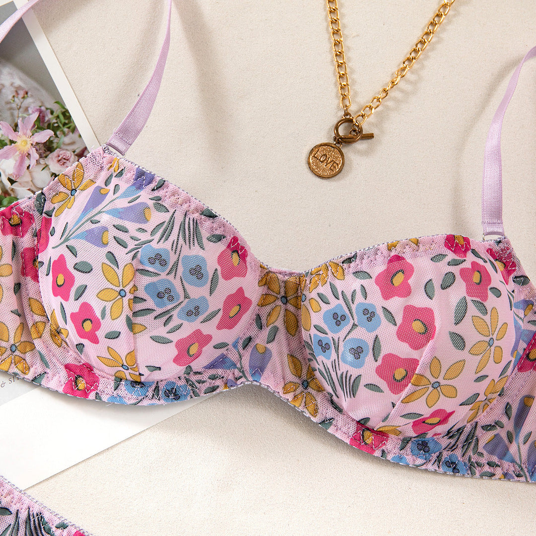 Amaris – Lavender Flower Lingerie Set