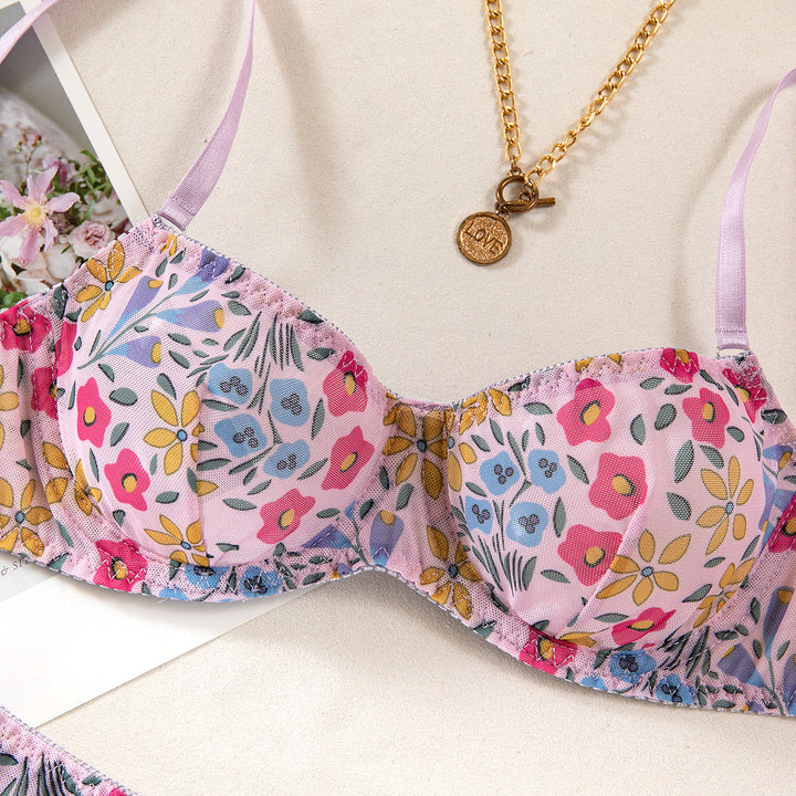 Amaris – Lavender Flower Lingerie Set