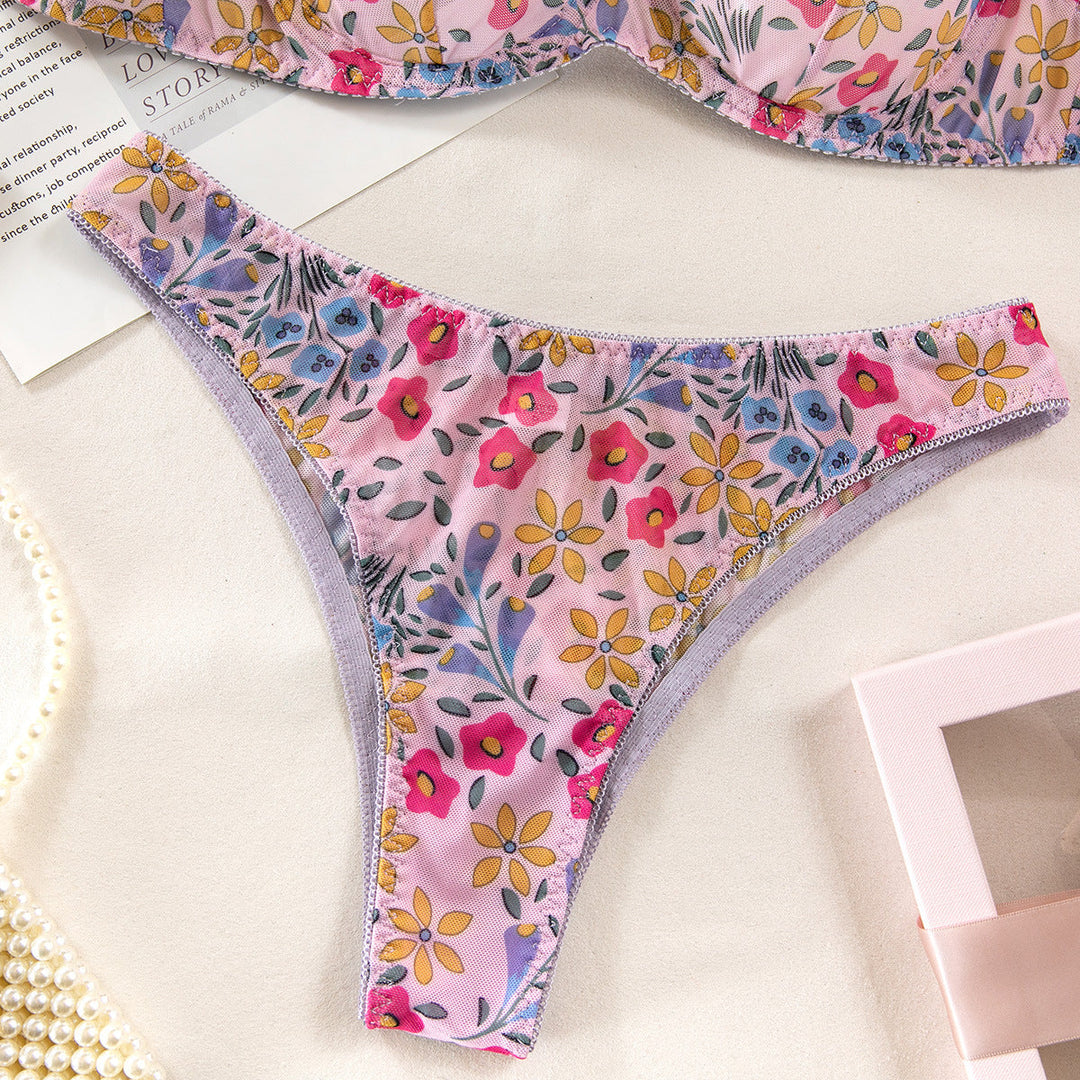 Amaris – Lavender Flower Lingerie Set