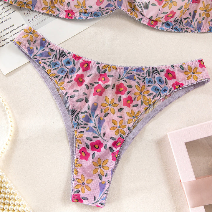 Amaris – Lavender Flower Lingerie Set