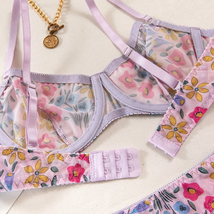 Amaris – Lavender Flower Lingerie Set
