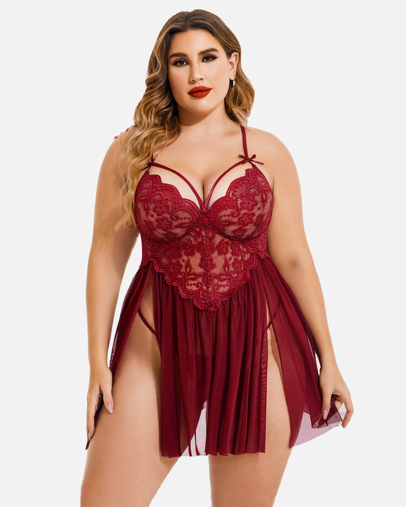 Veralyn – Plus Size Mesh Babydoll