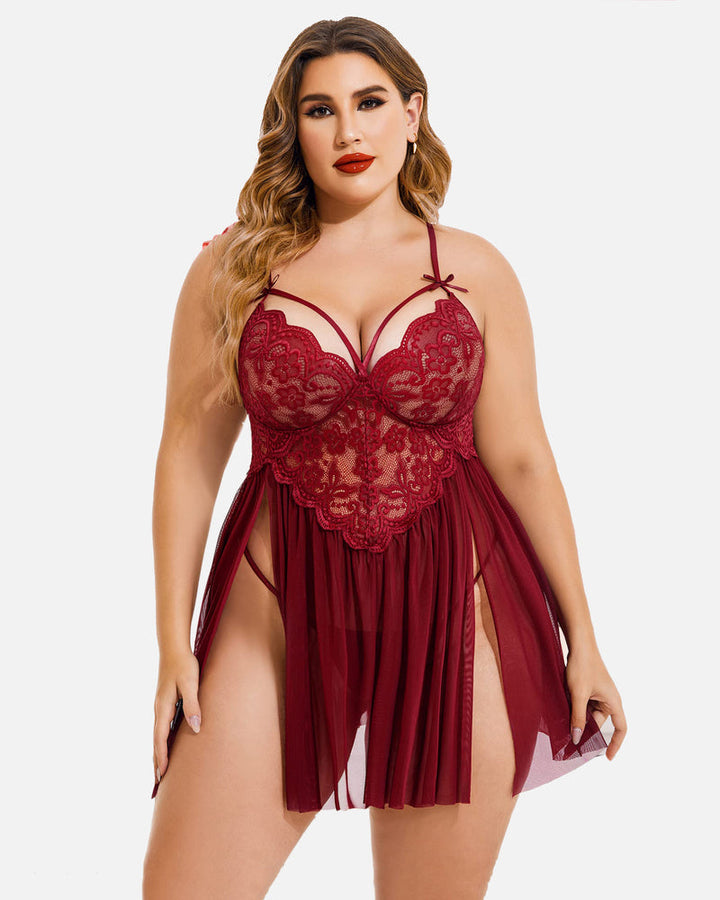 Veralyn – Plus Size Mesh Babydoll