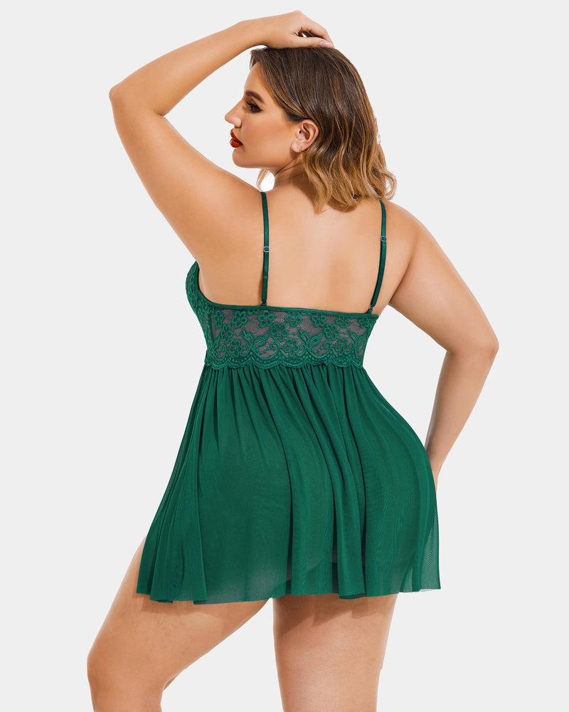 Veralyn – Plus Size Mesh Babydoll