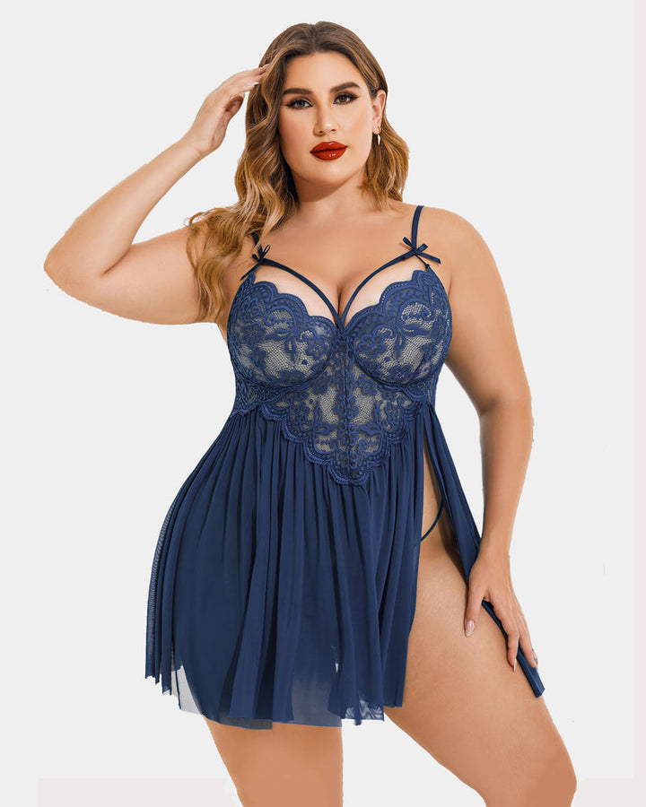 Veralyn – Plus Size Mesh Babydoll