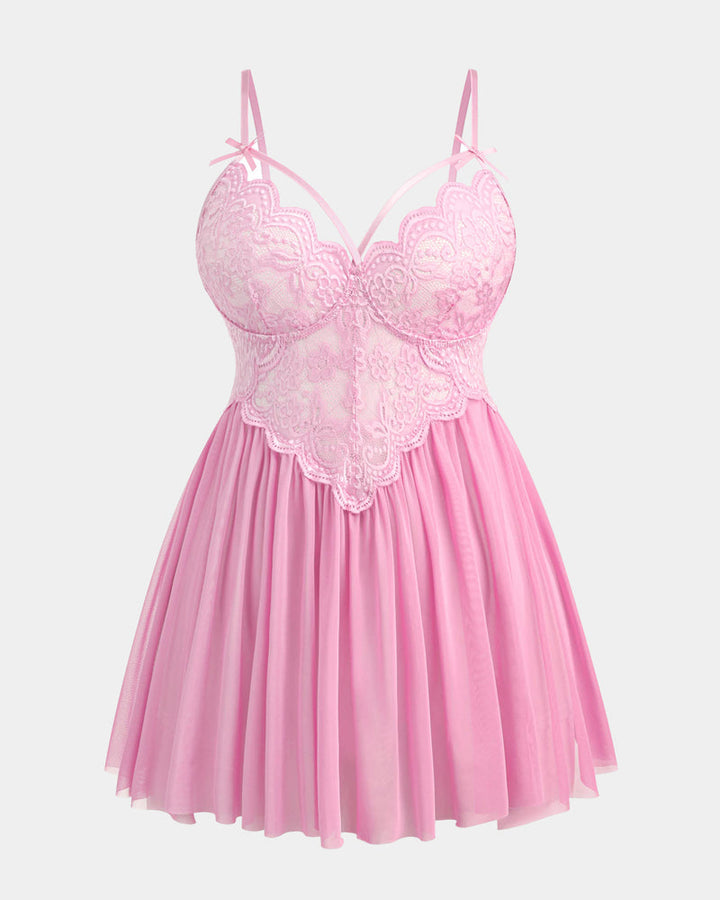 Veralyn – Plus Size Mesh Babydoll