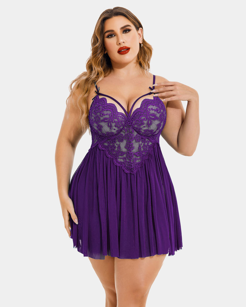 Veralyn – Plus Size Mesh Babydoll