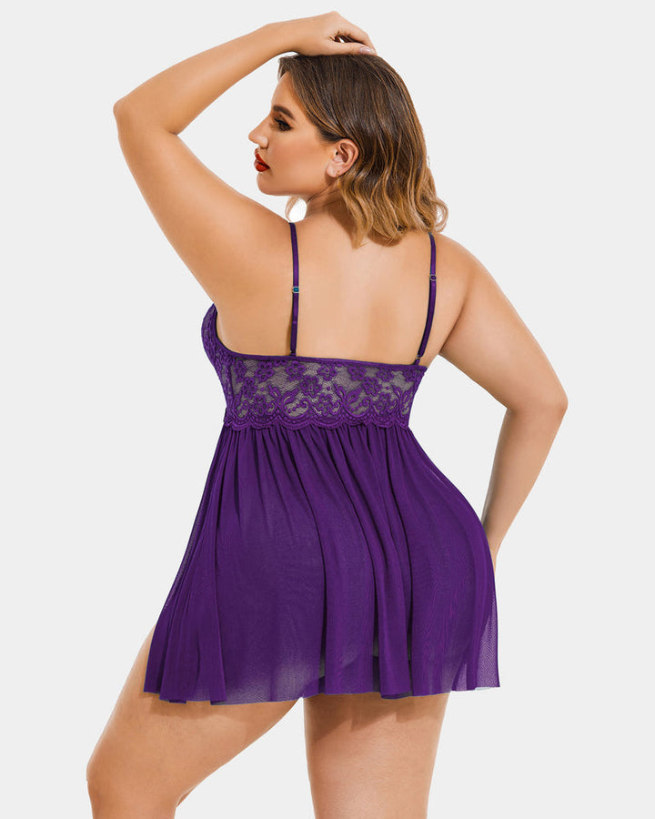 Veralyn – Plus Size Mesh Babydoll
