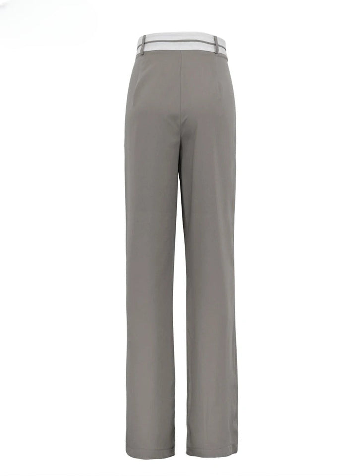 Milan Fold-Detail Wide Leg Pants