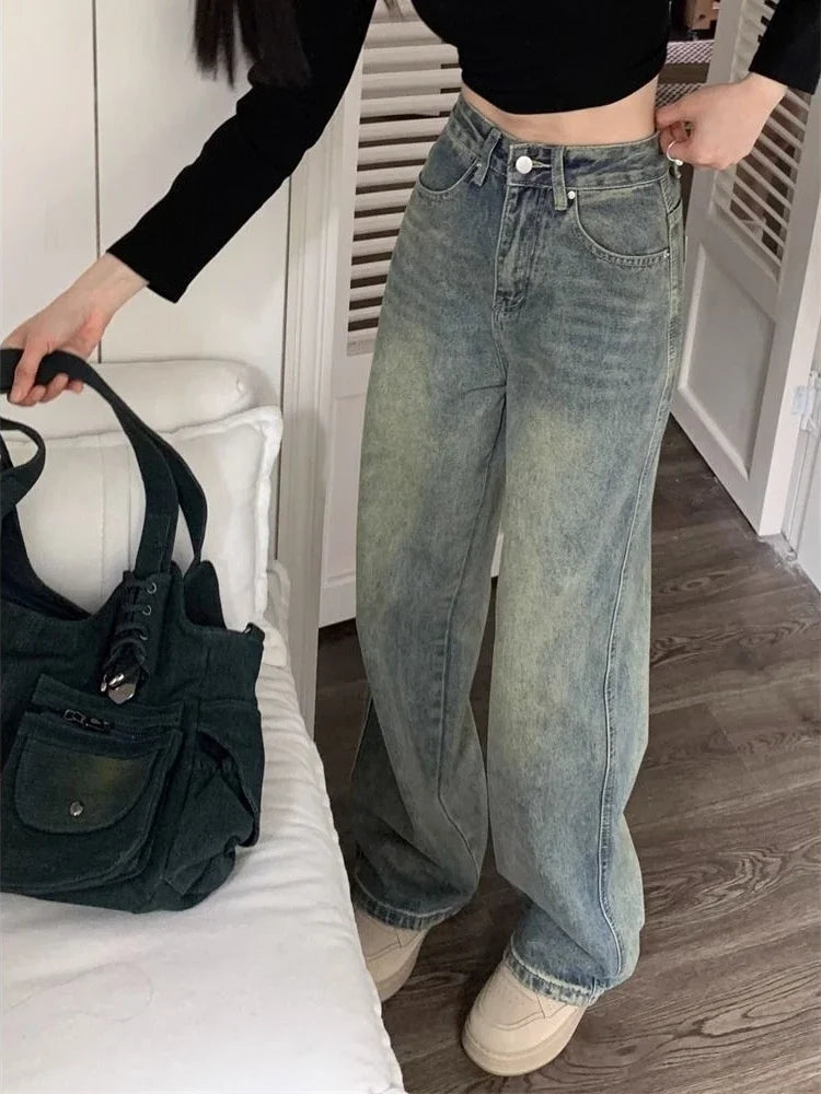 Peyton Vintage Wash Wide Leg Jeans