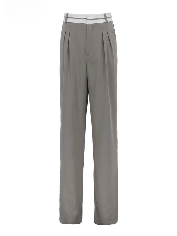 Milan Fold-Detail Wide Leg Pants