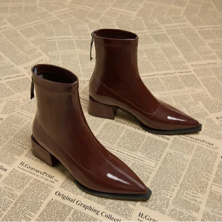 Nova Gloss Stretch Ankle Boots