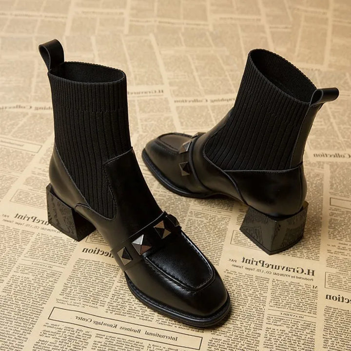 Rebel Studded Sock Boots