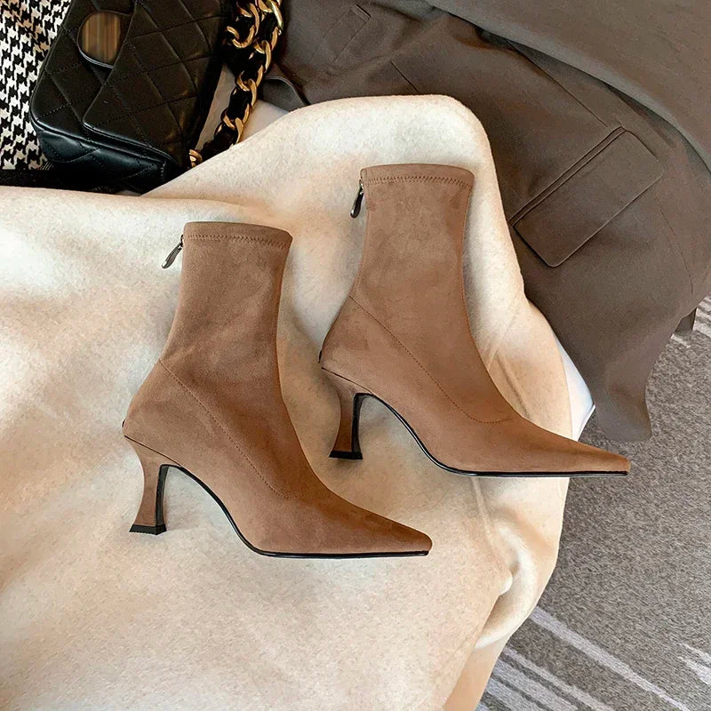 Avery Pointed Toe Sock Boots