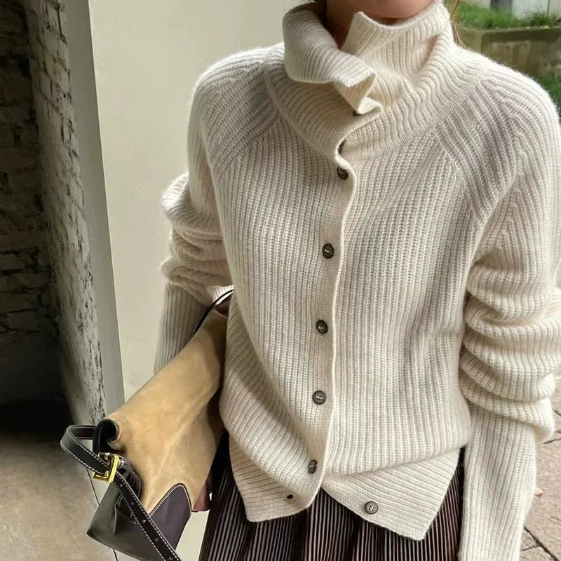 Isla High Neck Knit Cardigan