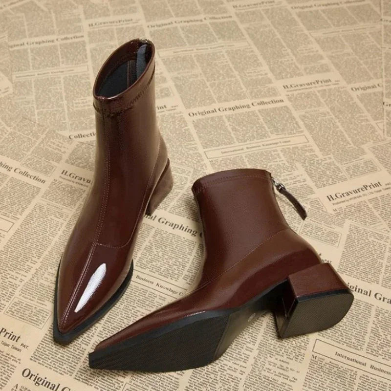 Nova Gloss Stretch Ankle Boots