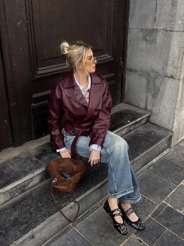 Parisian Edge Faux Leather Jacket