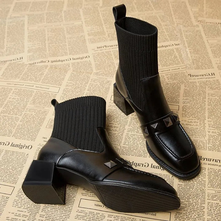 Rebel Studded Sock Boots