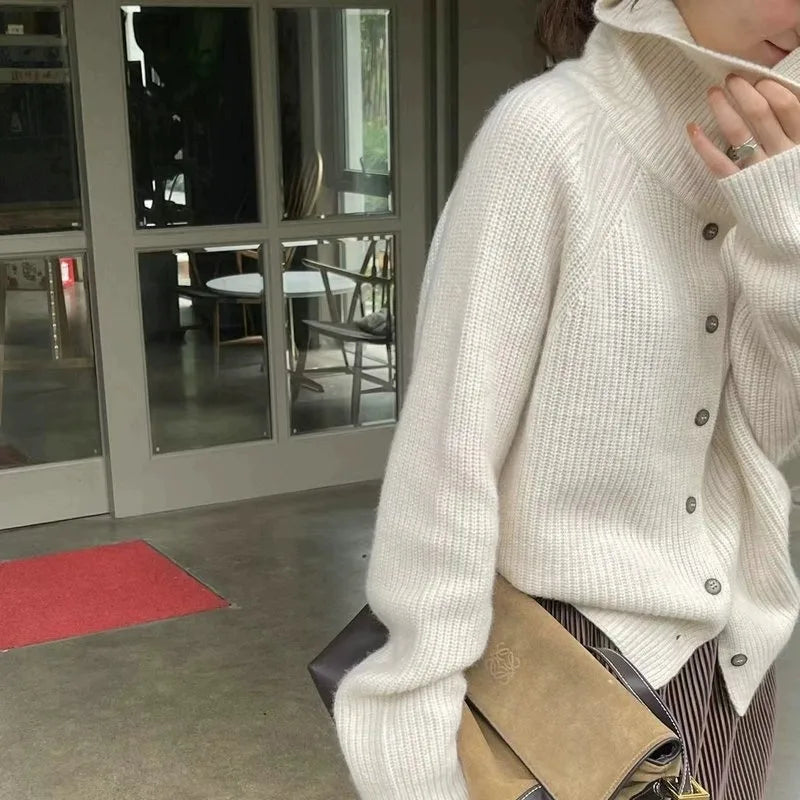 Isla High Neck Knit Cardigan