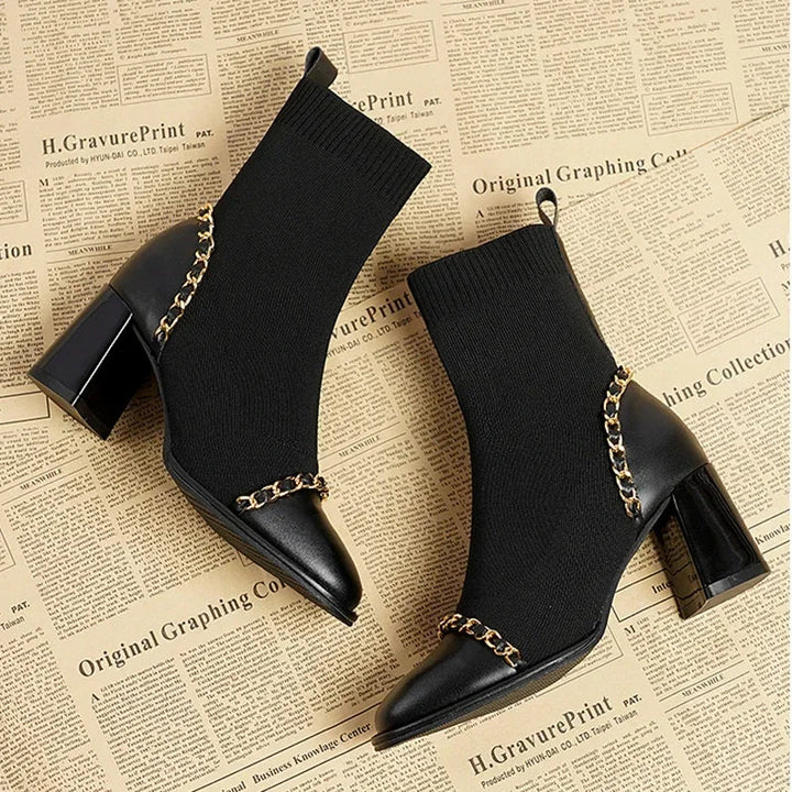 Vivienne Chain Detail Sock Boots