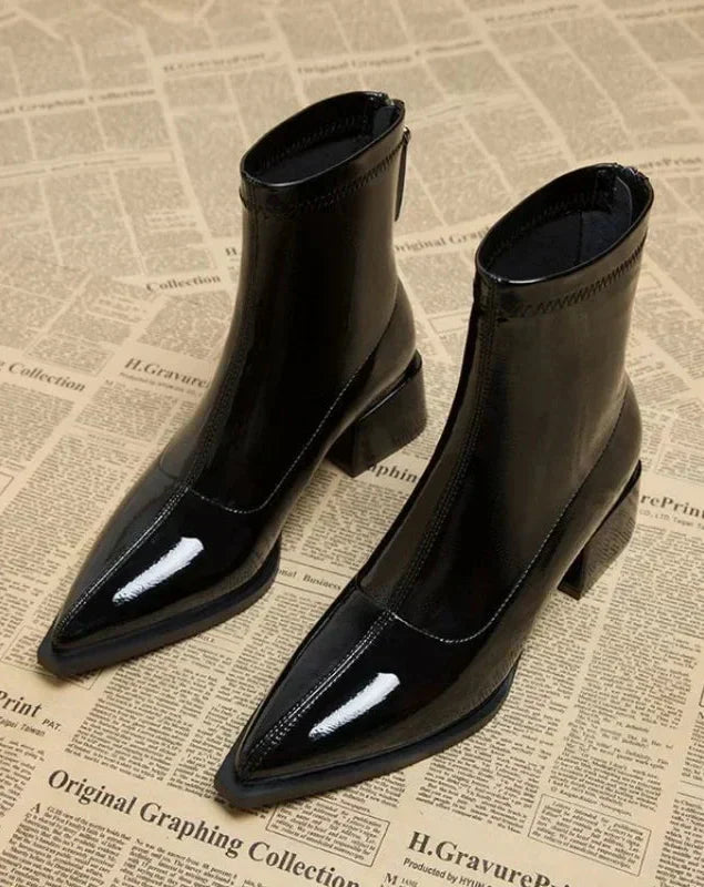 Nova Gloss Stretch Ankle Boots