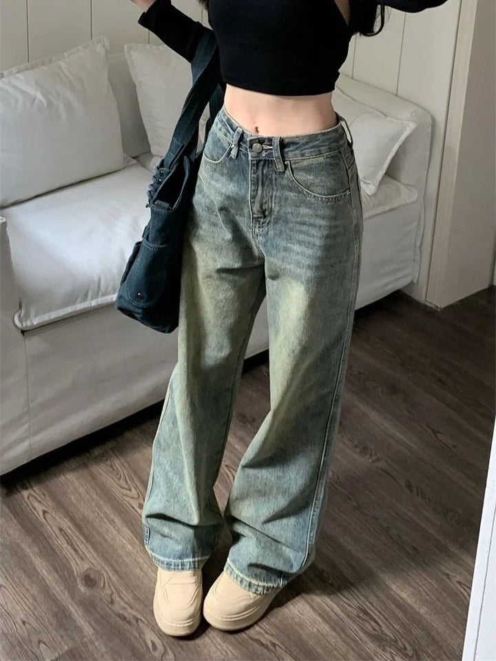 Peyton Vintage Wash Wide Leg Jeans
