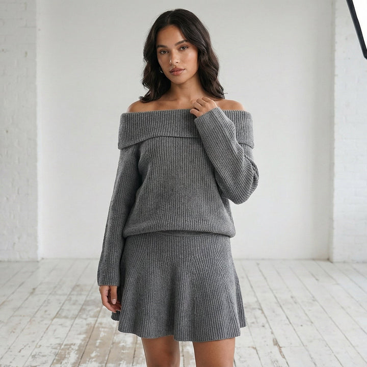 Mistwood Off-Shoulder Knit Sweater