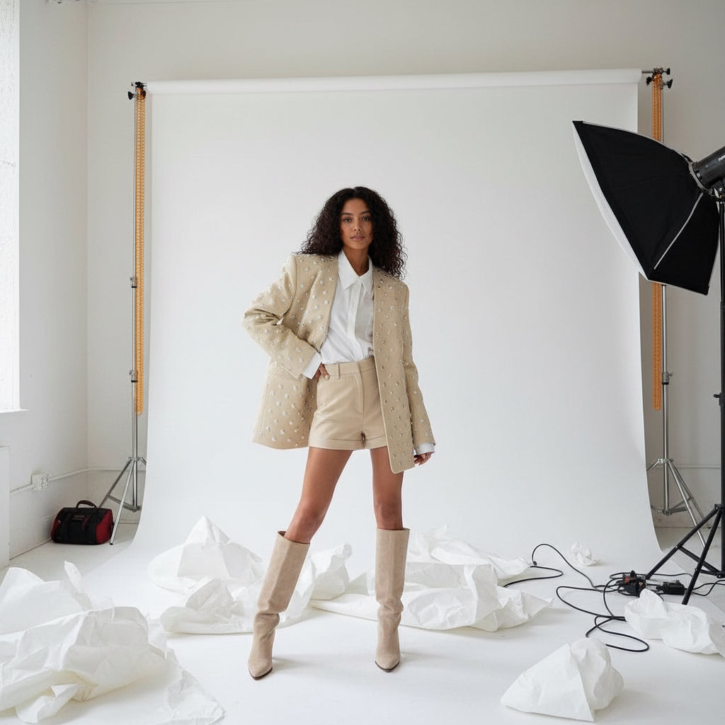 Starlit Crystal-Embellished Blazer