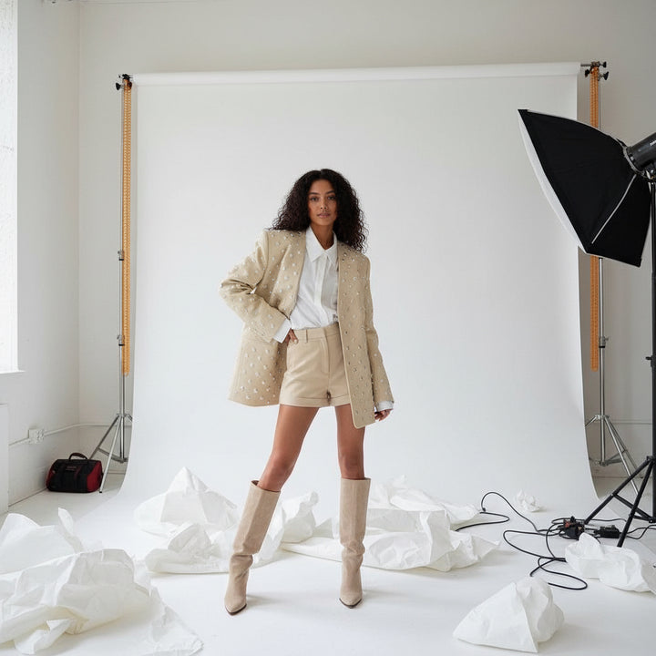 Starlit Crystal-Embellished Blazer