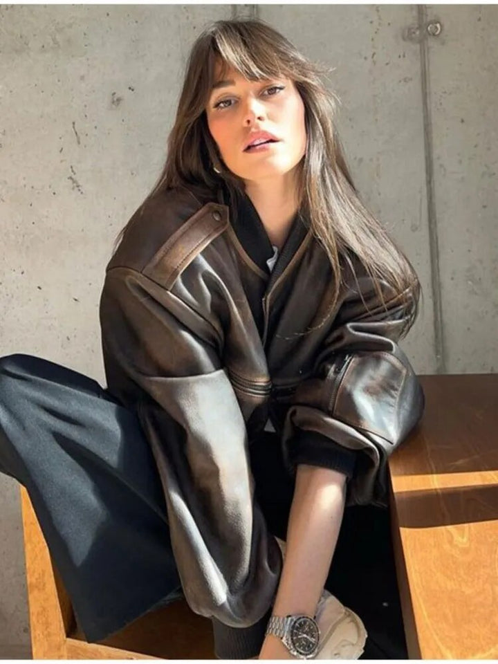 Camden Washed Leather Bomber