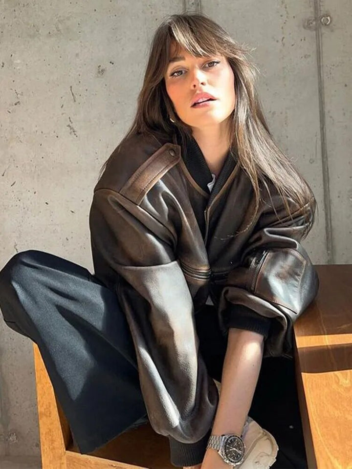 Camden Washed Leather Bomber